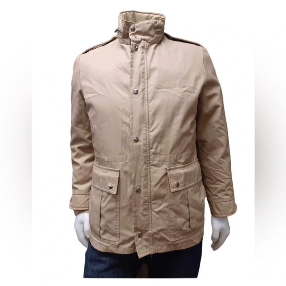 Rice Sportswear  Vintage Tan Bomber Coat With Detachable Puffer Vest - Picture 1 of 16